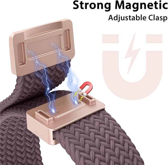 Detalle de Higgs braided magnetic strap for Fitbit Versa 4 / Versa 3 / Sense 2 / Sense (nylon elastic replacement band)