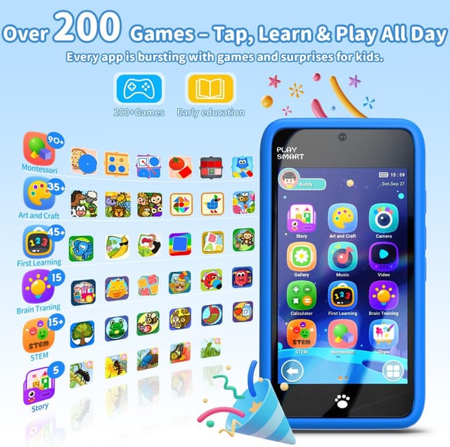 Detalle 2 de MOMILLA Kids Smart Phone with 3.97” Screen, Dual Camera Stickers & 16 GB Storage (Age 3–10)