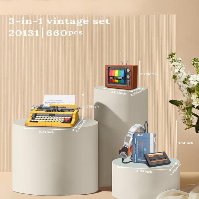 Detalle 2 de JMBricklayer 20131 : kit de construction rétro pour lecteur CD et déco vintage