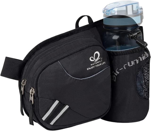 Detalle de Waterfly Gürteltasche Bauchtasche mit Flaschenhalter (atmungsaktiv, wasserdicht) für Damen und Herren