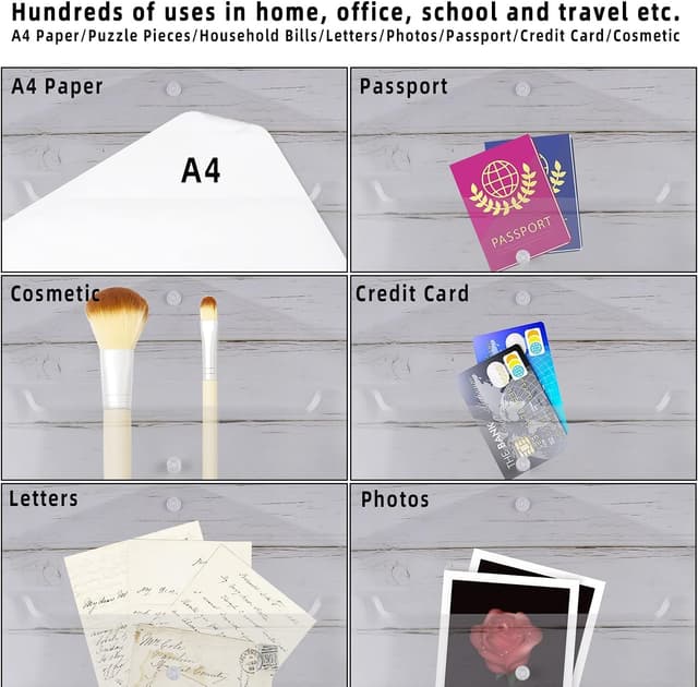 Thumbnail 6 de 24 Pack A4 Clear Plastic Document Wallets