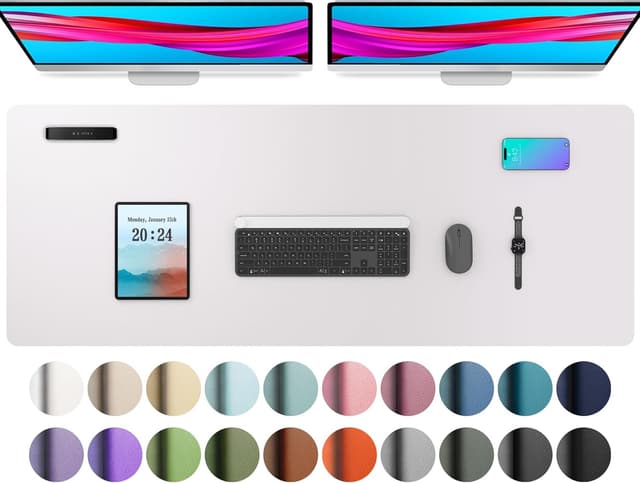 Detalle de Aothia Large Synthetic Leather Desk Protector 48×17 in