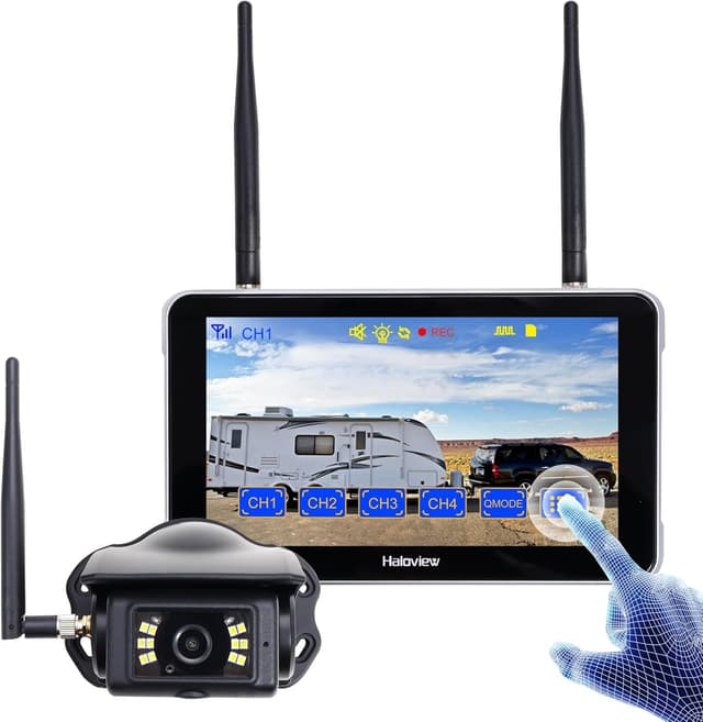 Detalle de Haloview BT7 Touch Wireless RV Backup Camera System with 7" Touch Screen (1080P DVR)