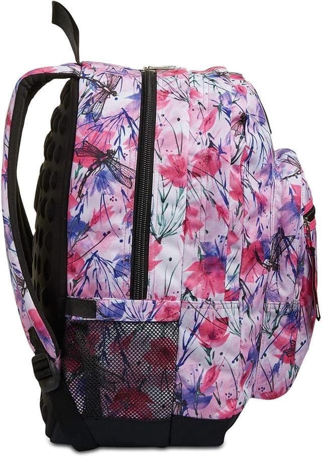 Detalle de Seven Rucksack für Schule, Sport und Freizeit (rosa) – mit Trinkflaschenfach und USB-Stecker, 34 l