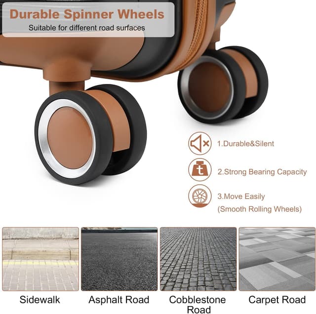 Thumbnail 4 de British Traveller Maleta de Cabina Rígida Ligera con Cierre TSA ✈