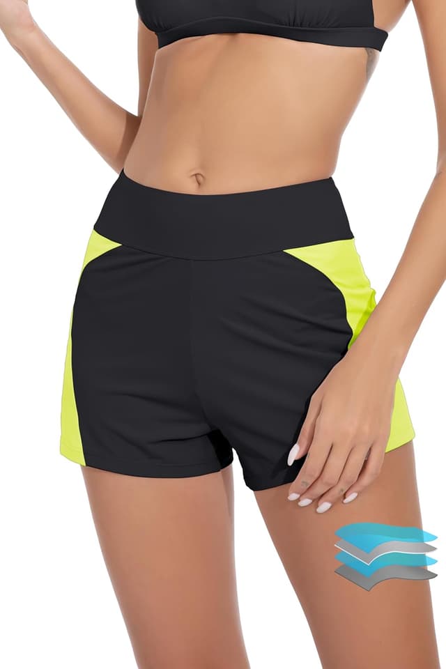 Detalle 2 de Beautikini Period Swimwear Leakproof Menstrual Swim Shorts (3" High Waist) for Teen Girls & Women