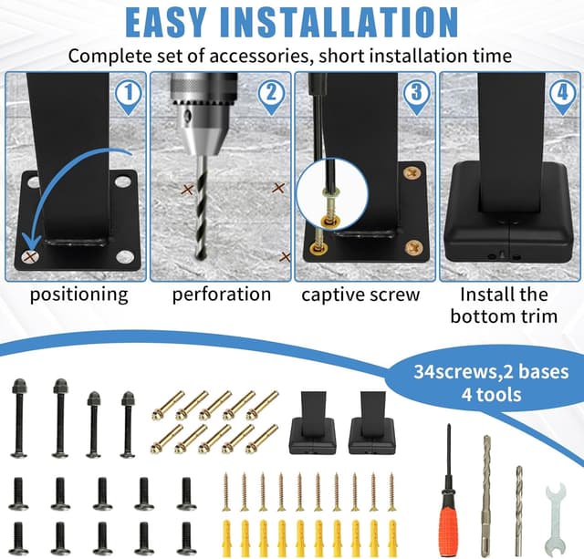 Thumbnail 5 de Wrought Iron Outdoor Handrail for 2-3 Steps ðŸ›