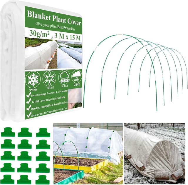 Detalle de Gartenvlies Frostschutz Folientunnel Kit 3x15m