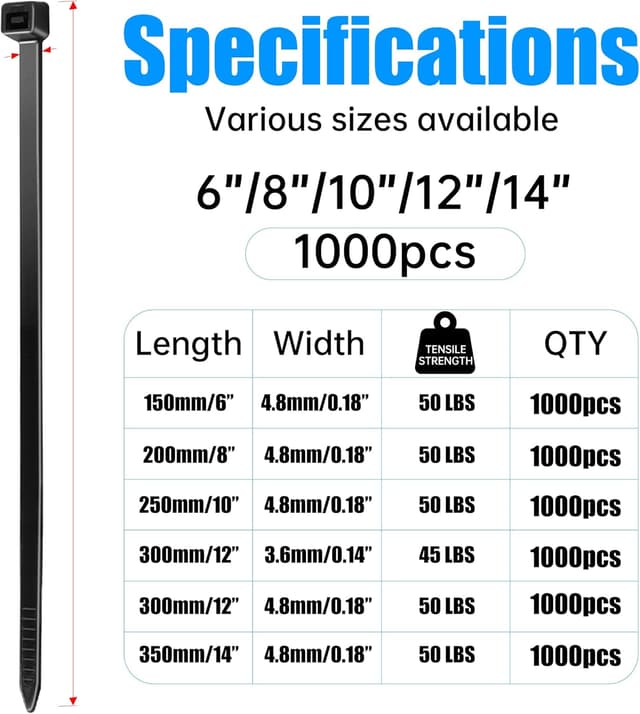 Thumbnail 1 de Jokisa 250 x 4,8 mm Colliers de serrage 1000 pcs