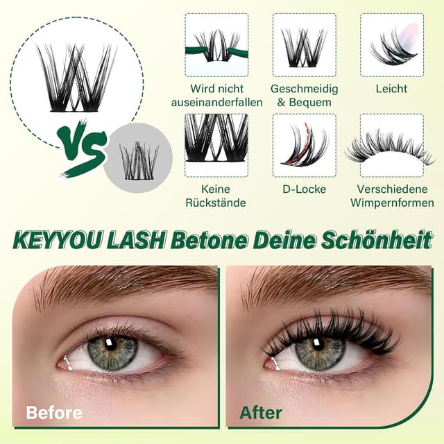 Thumbnail 6 de KEYYOU Wimpern Extensions Set D Curl 8–16 mm