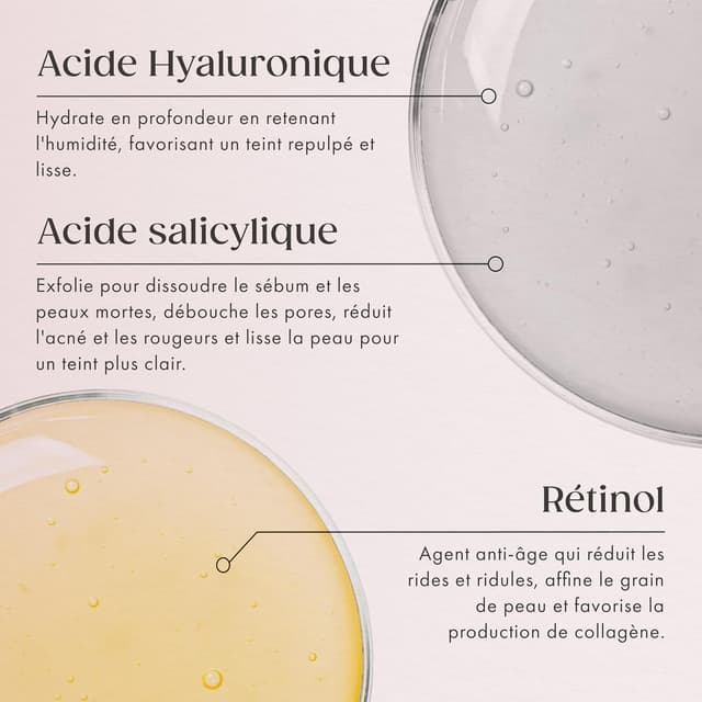 Detalle de Satin Naturel Sérum au Rétinol 100 ml : anti-âge, anti-rides et éclat pour le visage