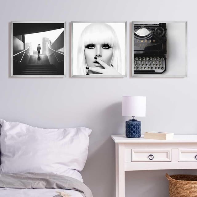 Detalle 2 de PHOTOLINI Bilderrahmen 40x40 Silber 3er Set