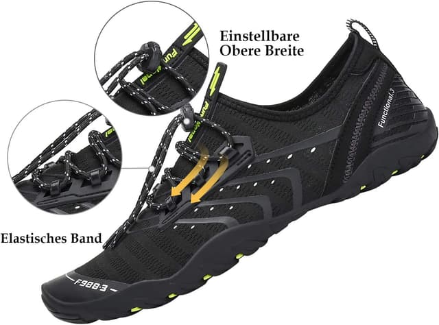 Detalle de SAGUARO Badeschuhe für Herren & Damen mit 7/9 Drainagelöchern – rutschfest, schnell trocknend, Gr. 35–48