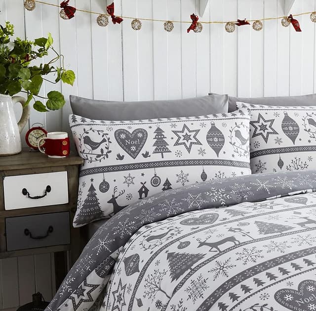 Thumbnail 1 de Duvet Cover Set Grey & White King