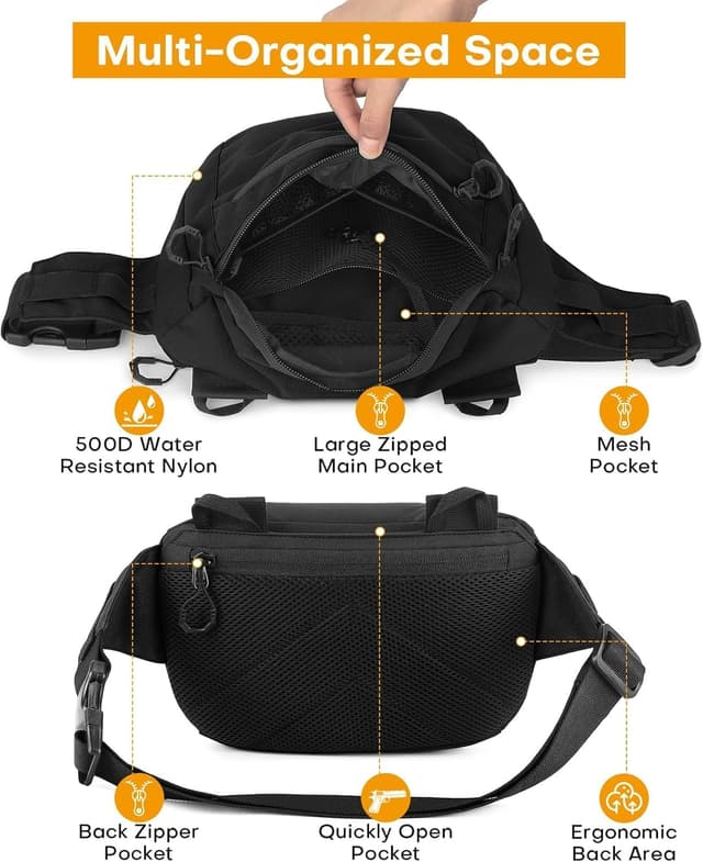 Thumbnail 2 de Huntvp Sac Banane Grande Taille Noir