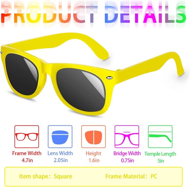 Detalle 2 de INNOCHEER Kids Party Sunglasses (24-Pack) with UV400 Protection in Neon Assorted Colors