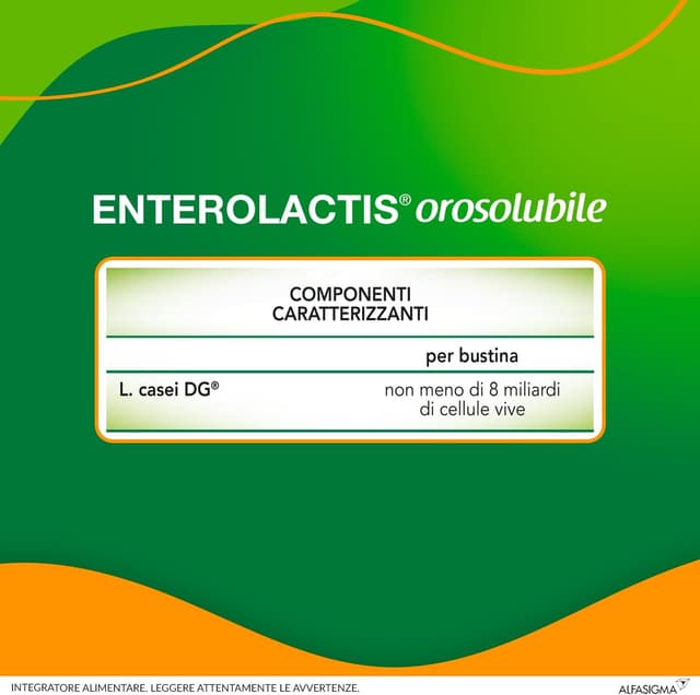 Detalle 1 de Enterolactis Orosolubile 12 bustine gusto vaniglia con L. casei DG