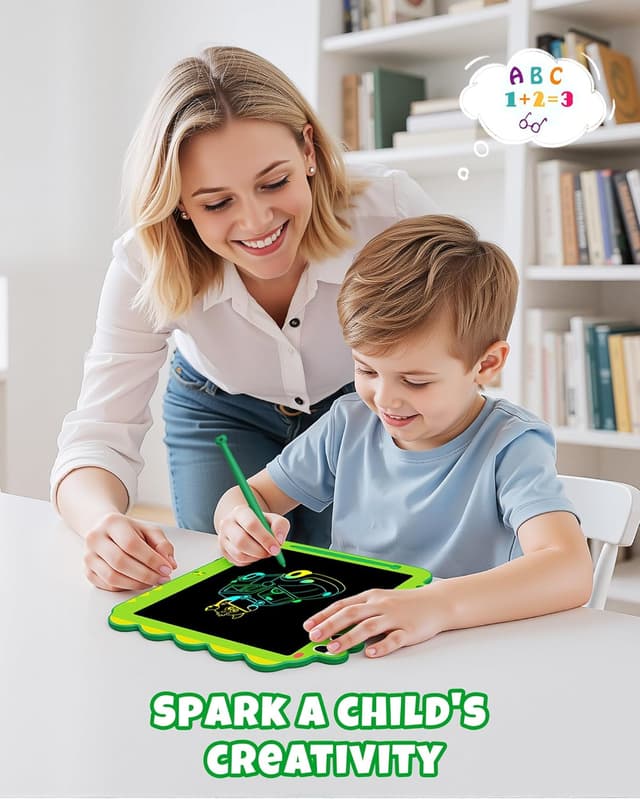 Detalle 2 de ORSEN 12-Zoll LCD-Schreibtafel für Kinder (Dinosaurier, grün) ab 3 Jahren – Zeichenbrett zum Wiederverwenden