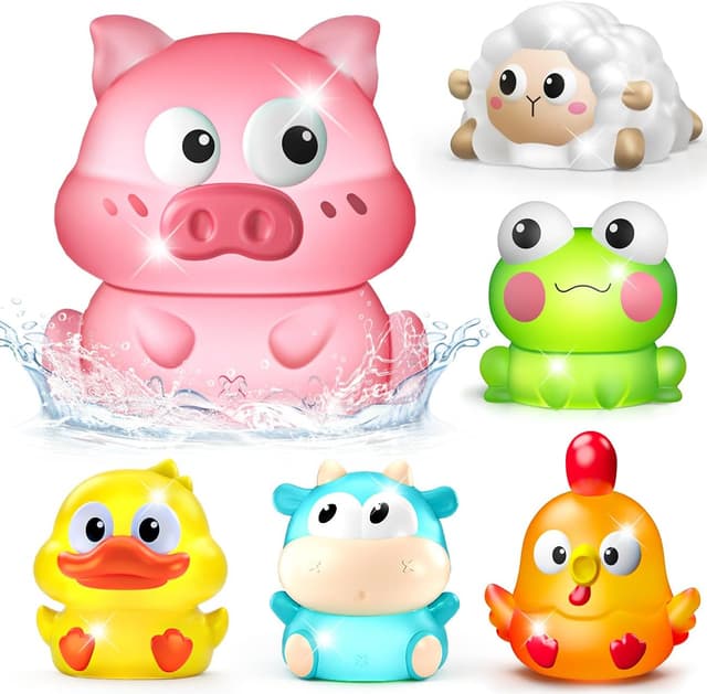 Detalle de Light Up Farm Animal Bath Toys for 1–3 Years