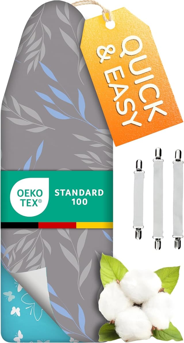 Detalle de Super Soft 5 Layer Turbo Ironing Board Cover (XL, 125 x 45 cm) – 100% Cotton Top, High-Speed Steam Reflection