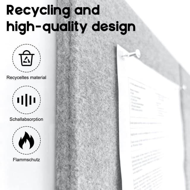 Detalle 2 de DASIAUTOEM Filz Pinnwand 30 x 30 cm