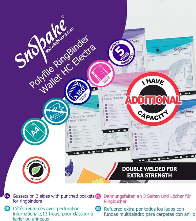 Detalle 1 de Snopake A4 High Capacity Polyfile RingBinder