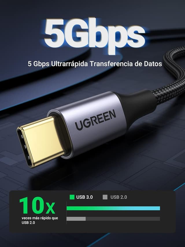 Thumbnail 1 de UGREEN Cable USB A 3.0 2M ⚡ Carga Rápida para iPhone y Galaxy