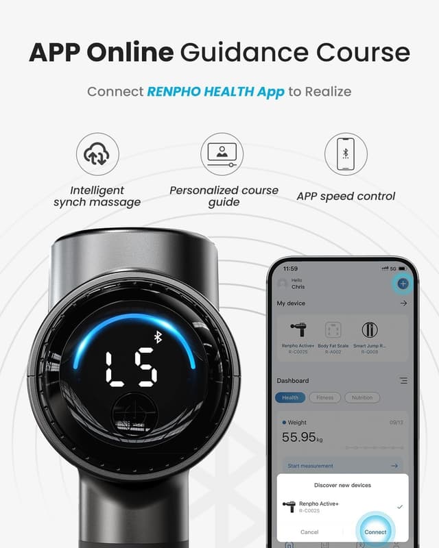 Detalle de RENPHO Massagepistole Wärmefunktion Bluetooth