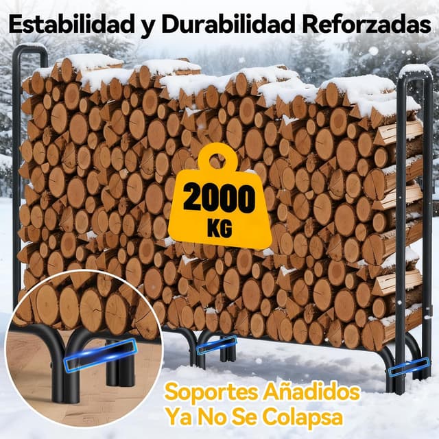 Thumbnail 3 de AMAGABELI 244x122x35,6 cm estante para leña 0,5 cordón