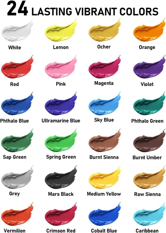 Thumbnail 3 de Nicpro Pintura Acrílica con 24 Colores y 12 Pinceles 🎨