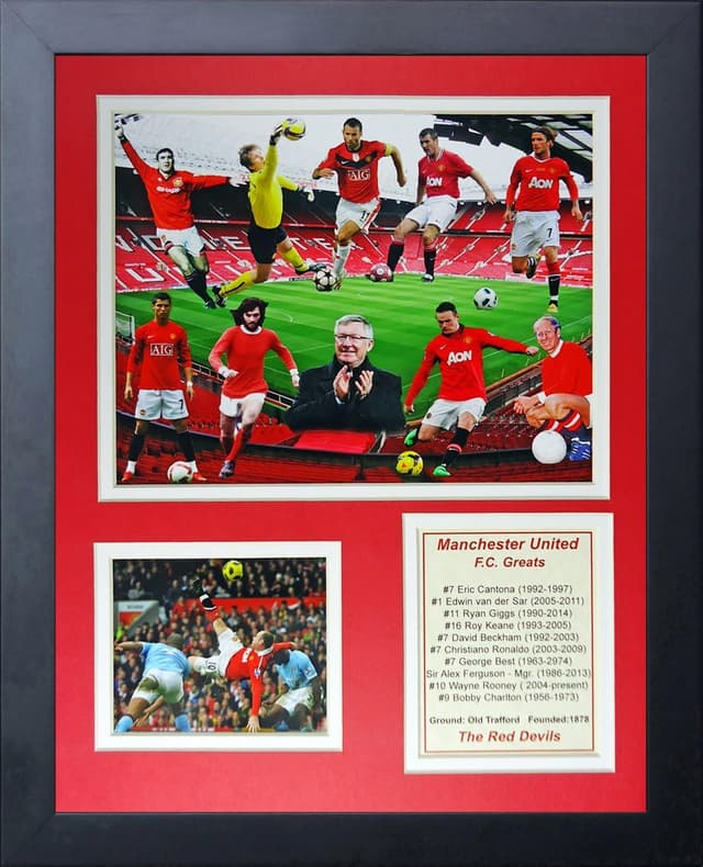 Detalle de Legends Never Die Manchester United FC Greats Collage Photo Frame, 11" x 14
