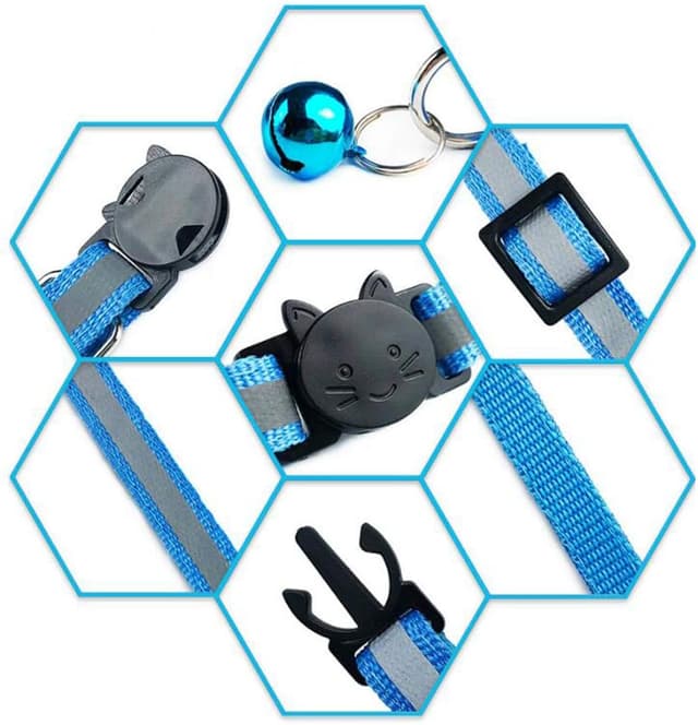 Detalle 2 de Tafeiya Reflective Cat Collars 12 Pack Quick Release 19–32cm Multi-coloured