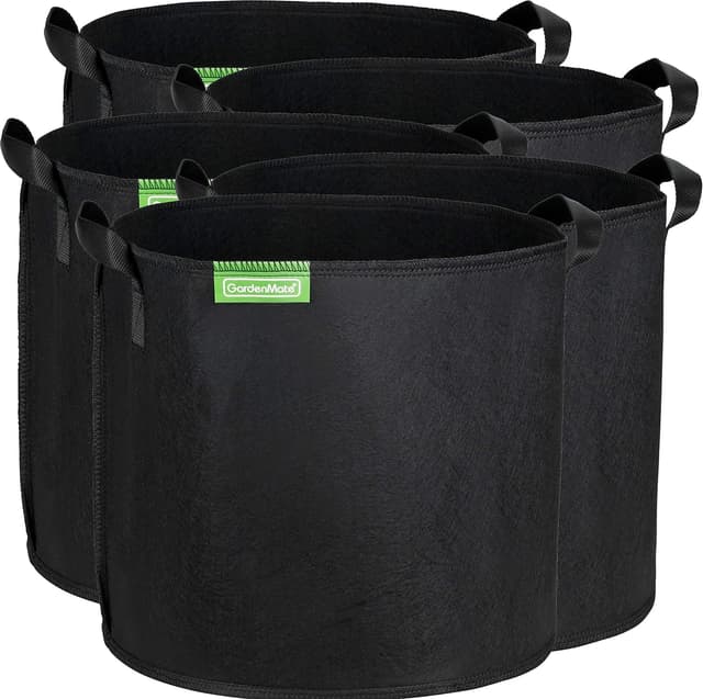 Detalle de GardenMate 5X 30L Pflanzsack aus Vliesstoff Blackline (Ø 35,6 cm, Höhe 30,5 cm)