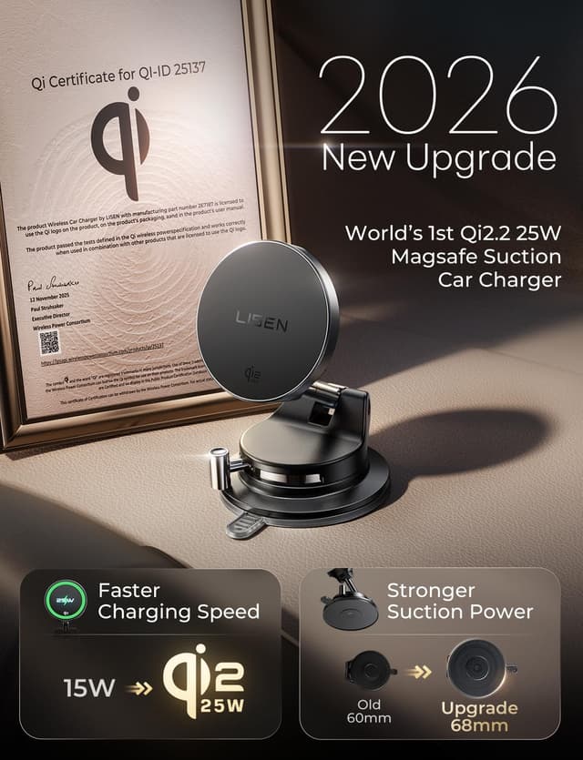 Thumbnail 1 de LISEN Qi2.2 25W MagSafe Car Charger