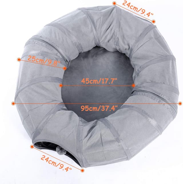 Detalle de PAWZ Road Upgrade Katzentunnel (rund/halbrund) mit Matte, faltbar & abnehmbar – grau