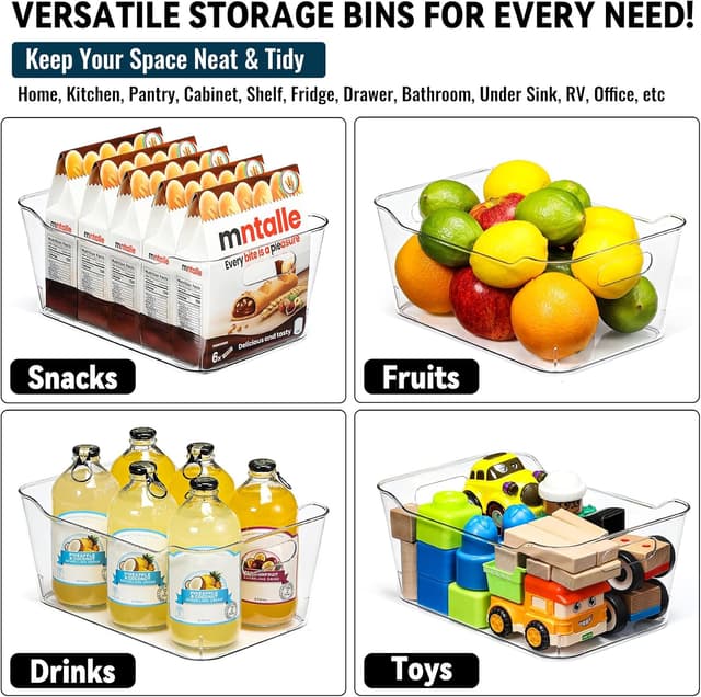 Thumbnail 5 de SOHO Collection Clear Plastic Storage Bins 12-Pack