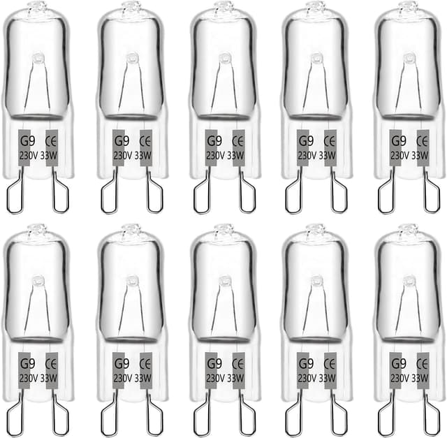 Detalle de SCNNC G9 Halogenlampe 33 W, 230 V, 2700 K (warmweiß) – dimmbar, 12er-Set