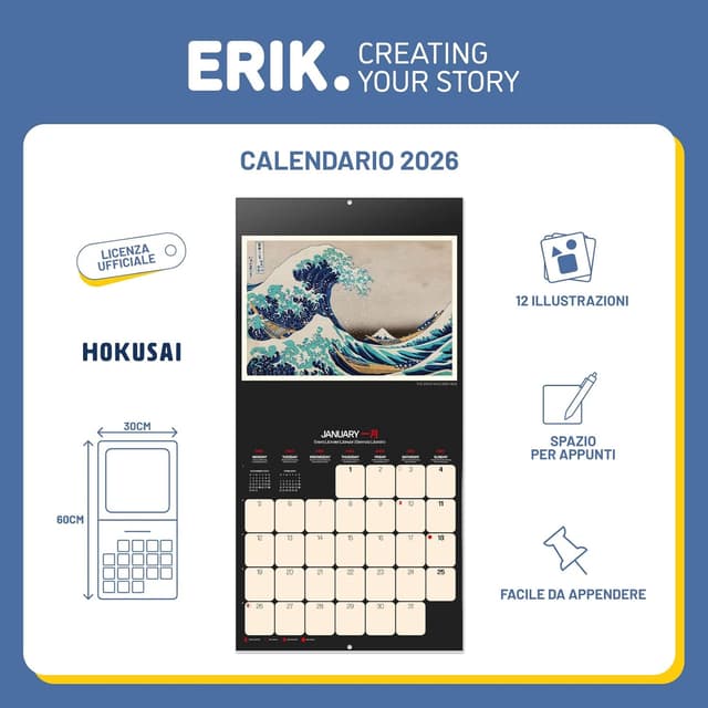 Thumbnail 2 de Grupo Erik Calendario da muro 2026 Japanese Art 30x30 cm 📅