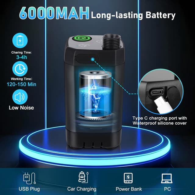 Detalle 2 de Spopal Camping Shower 6000mAh portable shower