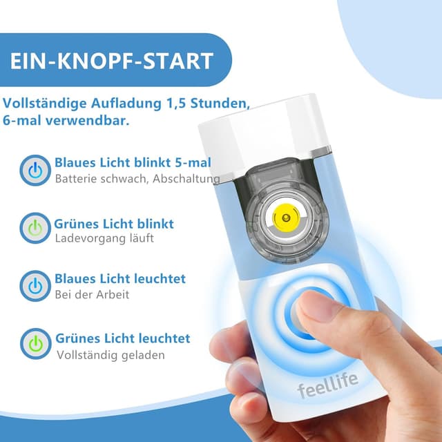 Detalle 2 de FEELLIFE Airpro Go Inhalator, 25 dB