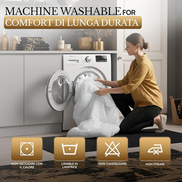 Thumbnail 6 de Utopia Bedding Coprimaterasso trapuntato con gonna elastica extra profonda fino a 30 cm (160x200 cm), bianco