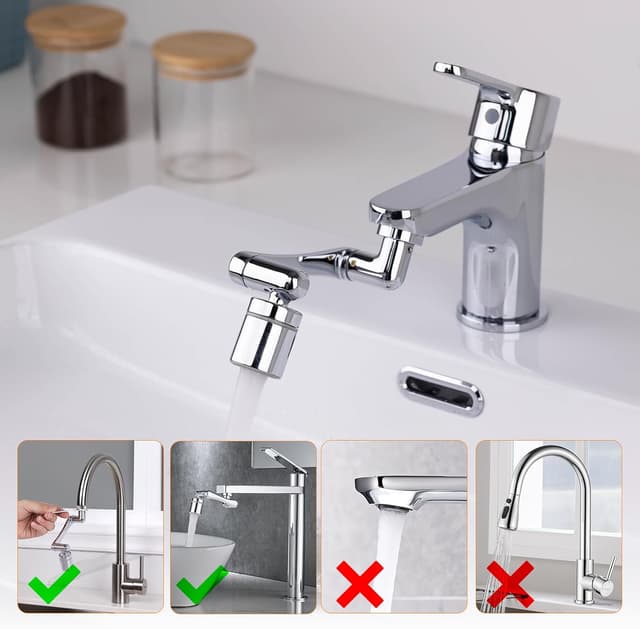 Thumbnail 6 de Ibergrif Wasserhahn-Aufsatz Verlängerung drehbar 1440° (Messing) M91006