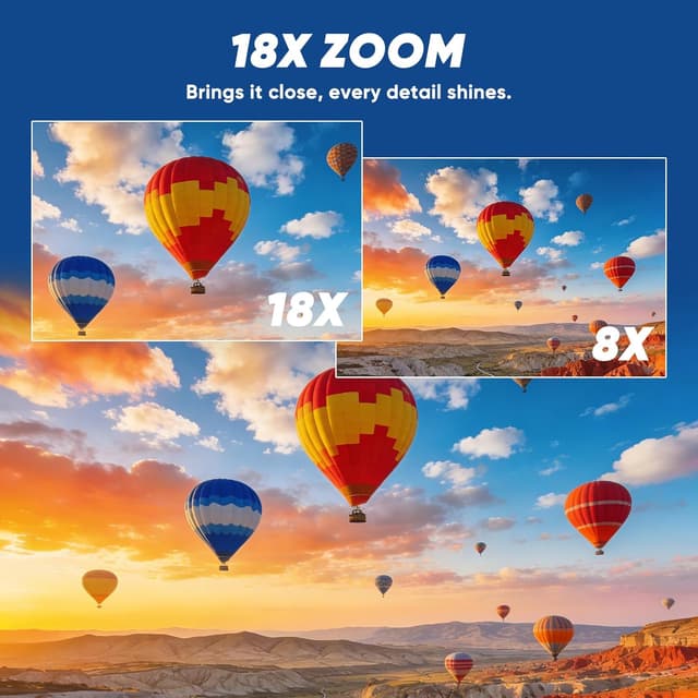 Detalle de ORDRO D130 5K Digital Camera with 80MP Photos, 18X Zoom, 270° Flip Screen, WiFi & 32GB SD card