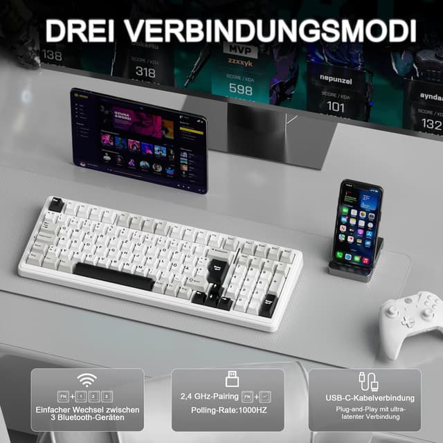 Thumbnail 2 de AULA F99 8000mAh Wireless Gaming Tastatur