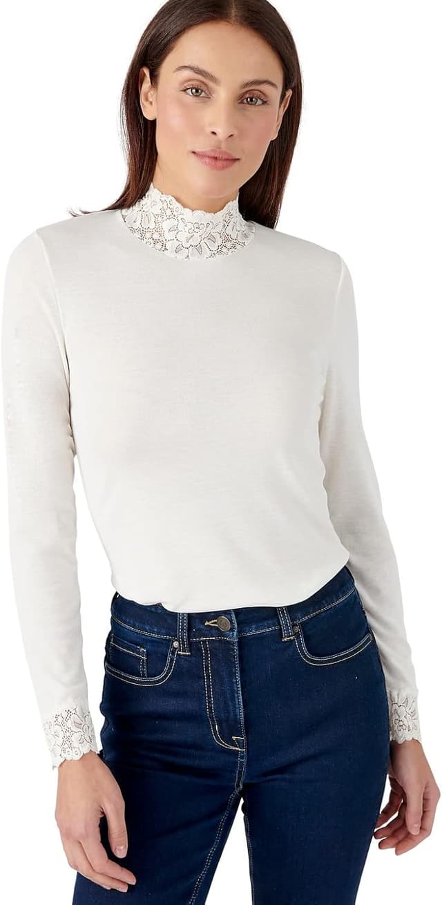 Detalle de T-shirt Thermolactyl à manches longues Damart Fine Côte (T-shirt femme) pour mi-saison