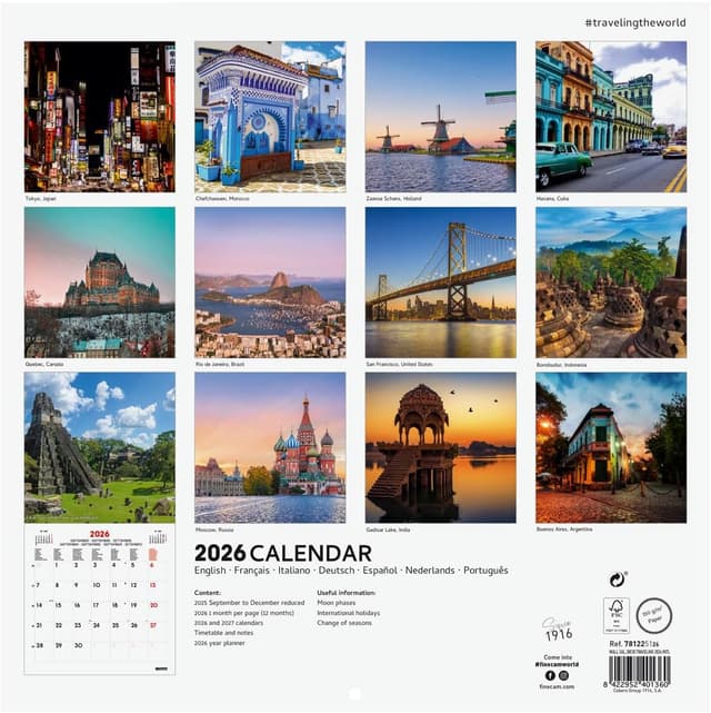 Detalle 2 de Finocam Wall Calendar 2026 30x30 cm
