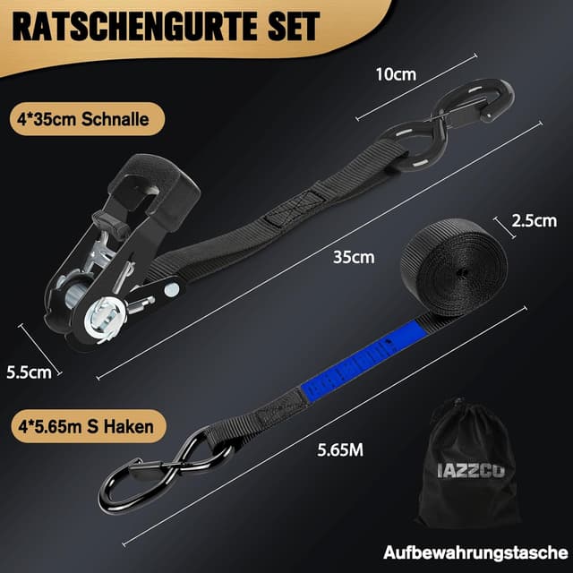 Thumbnail 6 de IAZZCO Spanngurte mit Ratsche 6M x 25MM