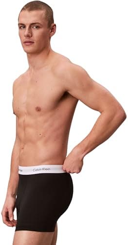 Detalle 2 de Calvin Klein calzoncillos bóxer hombre Pack de 3 Cotton Stretch Trunks negros (XL)