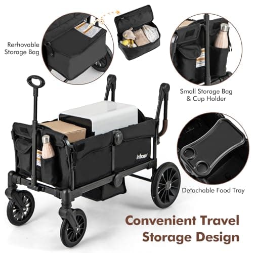 Thumbnail 7 de INFANS Wagon Stroller for 2 Kids with Removable Canopy 🚼