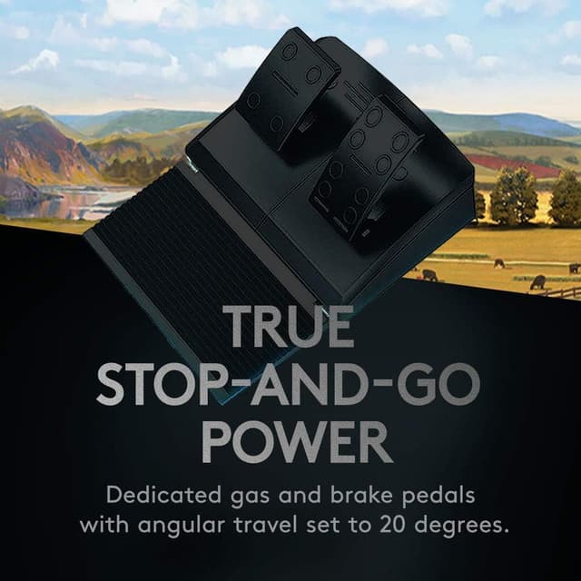 Detalle de Logitech G Saitek Farm Sim Controller Heavy Equipment Bundle (900° wheel) for Farming Simulator — USB for PC/Mac, Black